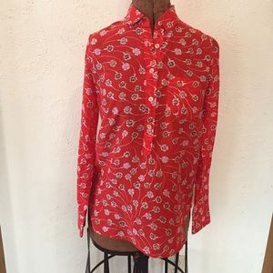 J. Crew Size 2 Silk blend floral top